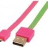 Flat Micro-USB Cable 1 m (3 ft.) Pink/Green