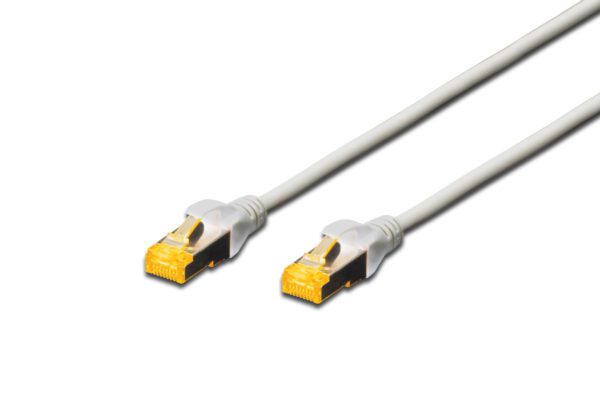 10 m CAT 6A S-FTP patch cord, 100% Copper, LSZH AWG 26/7,color grey
