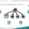 DIGITUS 3-in-1 Charger Cable, USB A - Lightning + Micro USB + Type-C - Image 2