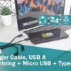 DIGITUS 3-in-1 Charger Cable, USB A - Lightning + Micro USB + Type-C - Image 3