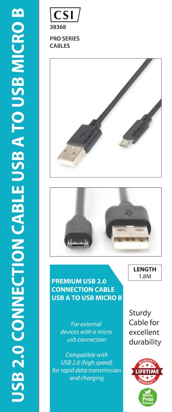 2.0M MICRO USB 2.0 CONNECTION CABLE  A - MICRO B