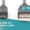 2.0M MICRO USB 2.0 CONNECTION CABLE  A - MICRO B - Image 3