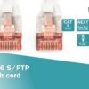 3m CAT 6 S-FTP patch cord, Cu, LSZH AWG 27/7, Polybag