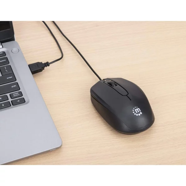 Manhattan Wired Optical Mouse Black - Image 4