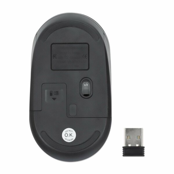 Manhattan Wireless Optical USB Mouse, Black - Image 3