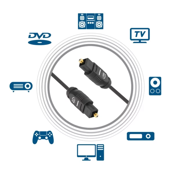 Toslink Digital Optical Audio Cable 2m - Image 2