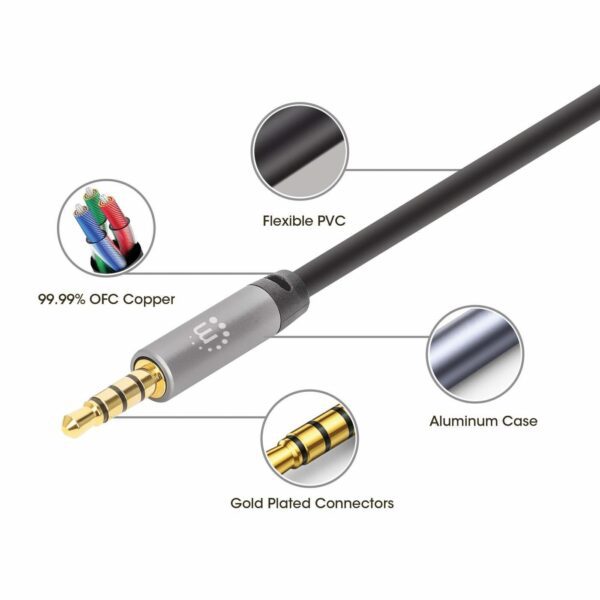 Stereo Audio Pro Series Aux Cable 2M - Image 4