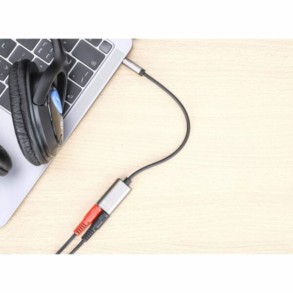 Headset Adapter Cable with Stereo Audio Aux Y-Splitter - Image 4