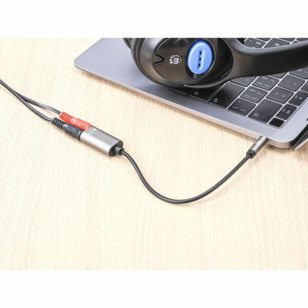 Headset Adapter Cable with Stereo Audio Aux Y-Splitter - Image 3