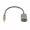 Headset Adapter Cable with Stereo Audio Aux Y-Splitter
