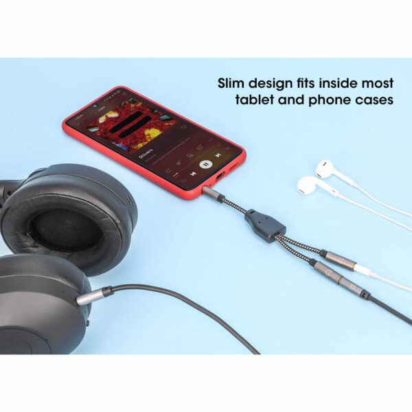 Stereo Audio Aux Headphone Y-Splitter Cable - Image 3