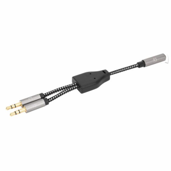 Headset Adapter Cable with Stereo Audio Aux Y-Splitter