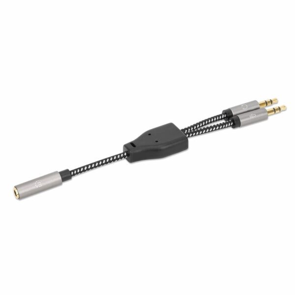 Headset Adapter Cable with Stereo Audio Aux Y-Splitter - Image 2