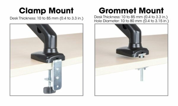 Aluminum Gas Spring Dual Monitor Desk Mount - Image 6