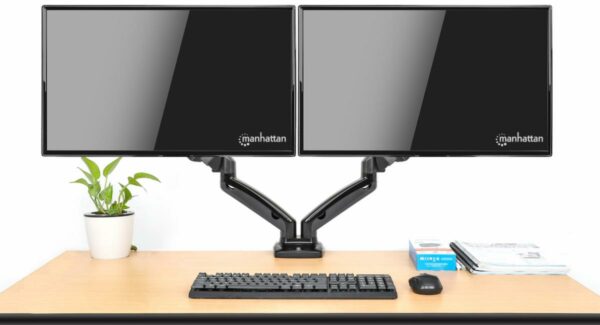 Aluminum Gas Spring Dual Monitor Desk Mount