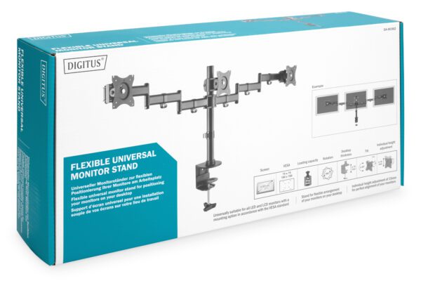 Universal Triple Monitor Stand with clamp mount - Image 8