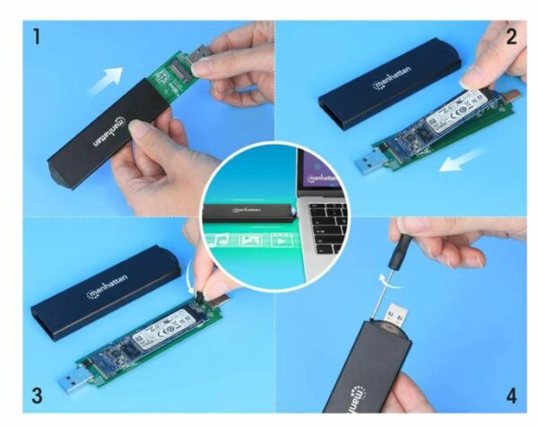 MH USB-A/C M.2 Enclosure NVMe/SATA - Image 2