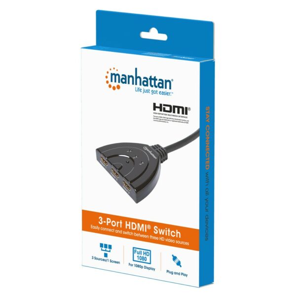1080p 3-Port HDMI Switch with built in HDMI cable