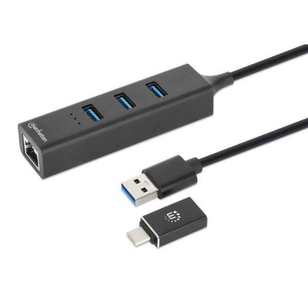 3-Port USB 3.0 Type-C/A Combo Hub with Gigabit Ethernet Network Adapter - Image 5