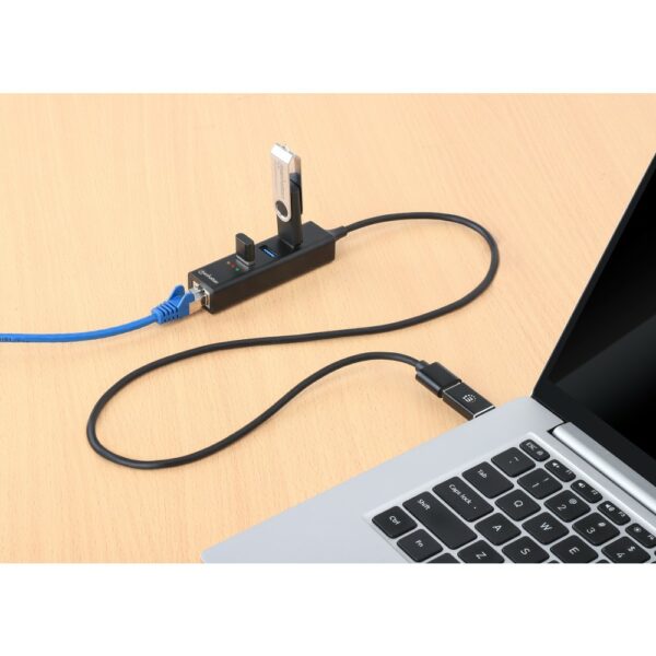3-Port USB 3.0 Type-C/A Combo Hub with Gigabit Ethernet Network Adapter - Image 6