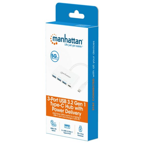 3-Port USB 3.0 Type-C Hub with Power Delivery