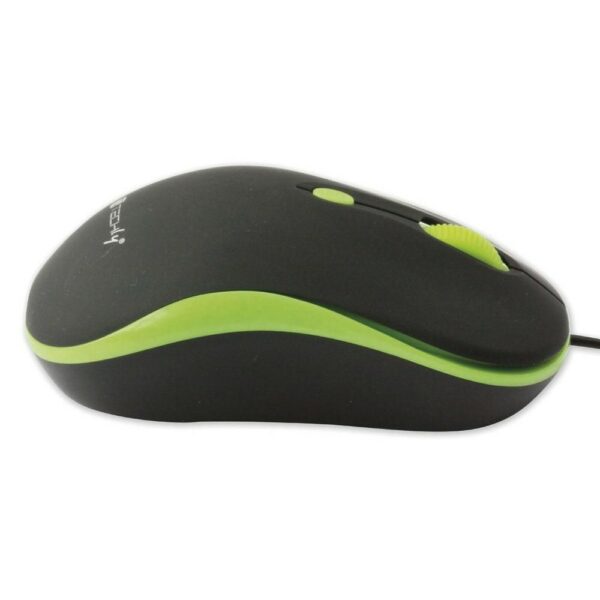 TECHLY USB WIRED OPTICAL MOUSE 800/1600 DPI BLACK/GREEN - Image 3