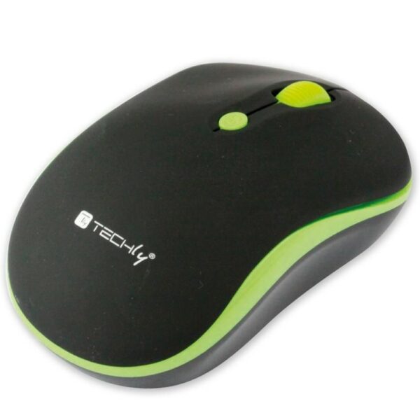 TECHLY WIRELESS MOUSE BLACK/GREEN 3 BUTTON