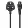 UK Power Cable BS1363 to C5 Cloverleaf (Micky Mouse) - Image 2