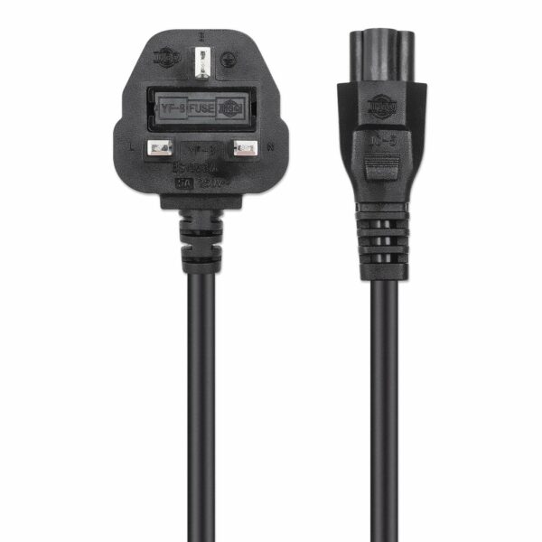 UK Power Cable BS1363 to C5 Cloverleaf (Micky Mouse) - Image 2