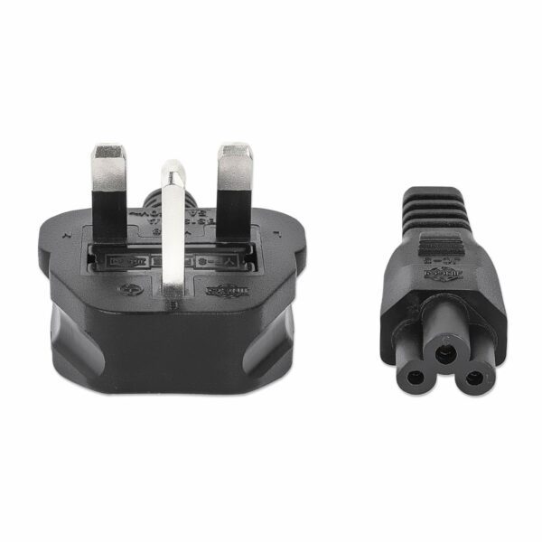 UK Power Cable BS1363 to C5 Cloverleaf (Micky Mouse) - Image 3