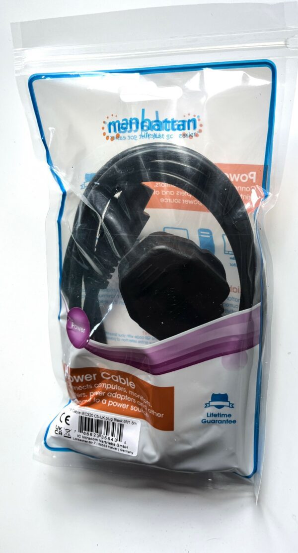 UK Power Cable BS1363 to C5 Cloverleaf (Micky Mouse)