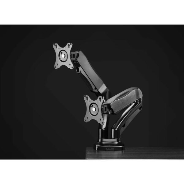 Manhattan Aluminum Gas Spring Dual Monitor Arm 17" - 32", Black - Image 9