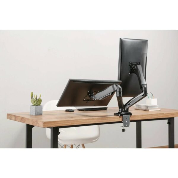 Manhattan Aluminum Gas Spring Dual Monitor Arm 17" - 32", Black - Image 10