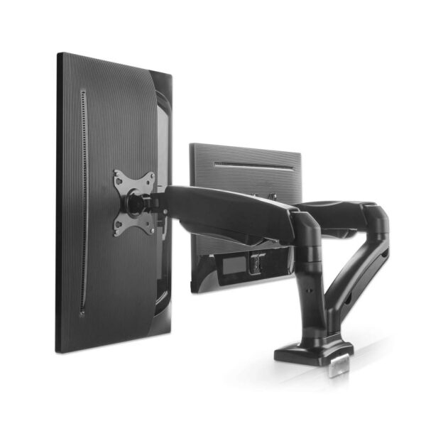Manhattan Aluminum Gas Spring Dual Monitor Arm 17" - 32", Black - Image 5