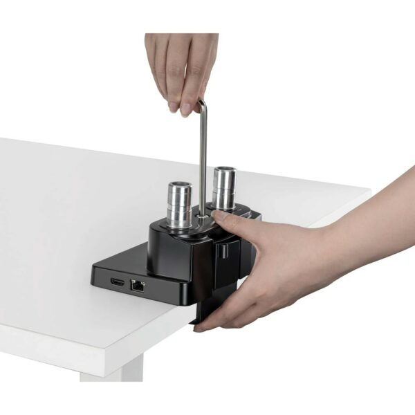 Aluminum Gas Spring Dual Monitor Desk Mount with 8-in-1 Docking Station - Image 9
