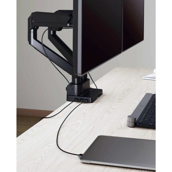 Aluminum Gas Spring Dual Monitor Desk Mount with 8-in-1 Docking Station - Image 6