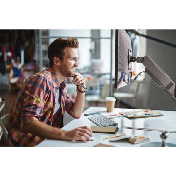 Manhattan, Aluminium Gas Spring Single Monitor Arm 17"-32", Black - Image 9