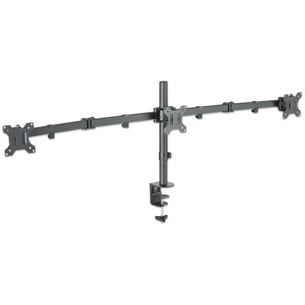 LCD Triple Monitor Mount with Center Mount and Double-Link Swing Arms