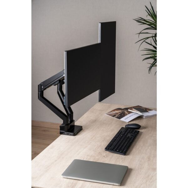 Dual Monitor Desk Mount with Integrated Docking Station up to 32" - Image 3