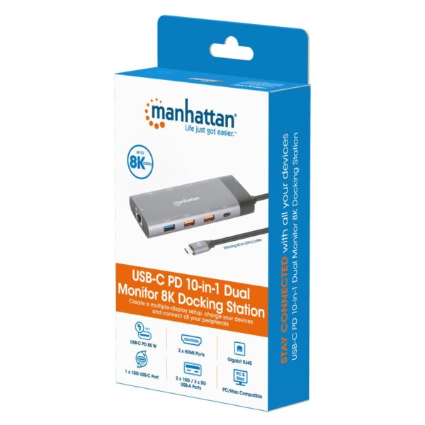Docking station for laptop / MacBook® | Connection for 2 HDMI monitors, power delivery charging function as well as Ethernet and USB devices - Image 8