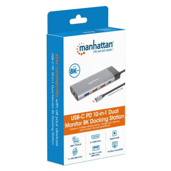 Docking station for laptop / MacBook® | Connection for 2 HDMI monitors, power delivery charging function as well as Ethernet and USB devices - Image 2