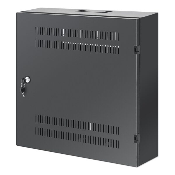 Low-Profile 19" Wall Mount Cabinet with 4U Horizontal and 2U Vertical Rails