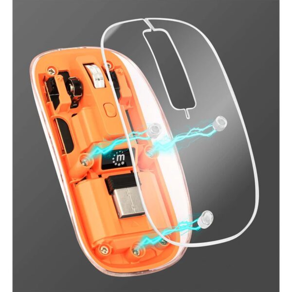 Transparent Rechargeable Wireless USB Mouse Clear / Orange - Image 8