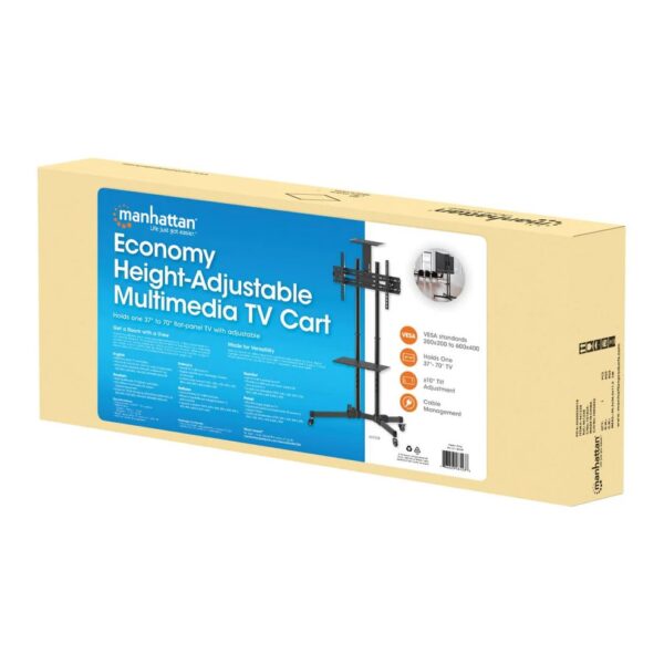 Economy Height-Adjustable Multimedia TV Cart - Image 3