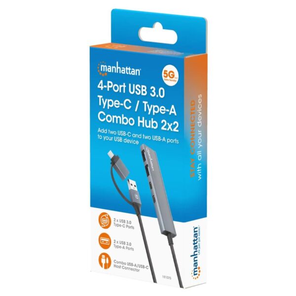 4-Port USB 3.0 Type-C / Type-A Combo Hub 2x2