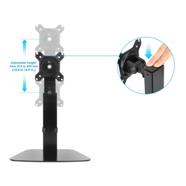Height Adjustable Gas Spring Single Monitor Desktop Stand - Image 8