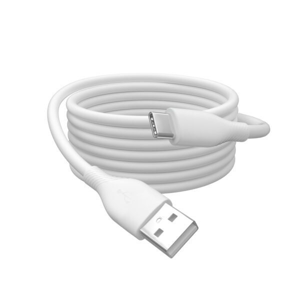 USB-C Silicone charging cable, USB-A - USB-C 1m, USB 2.0, 60W, white - Image 8