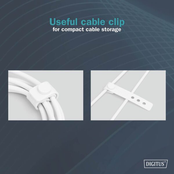 USB-C Silicone charging cable, USB-C - USB-C 1m, USB 2.0, 60W, white - Image 5