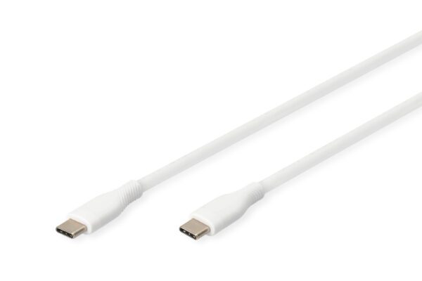 USB-C Silicone charging cable, USB-C - USB-C 1m, USB 2.0, 60W, white - Image 13